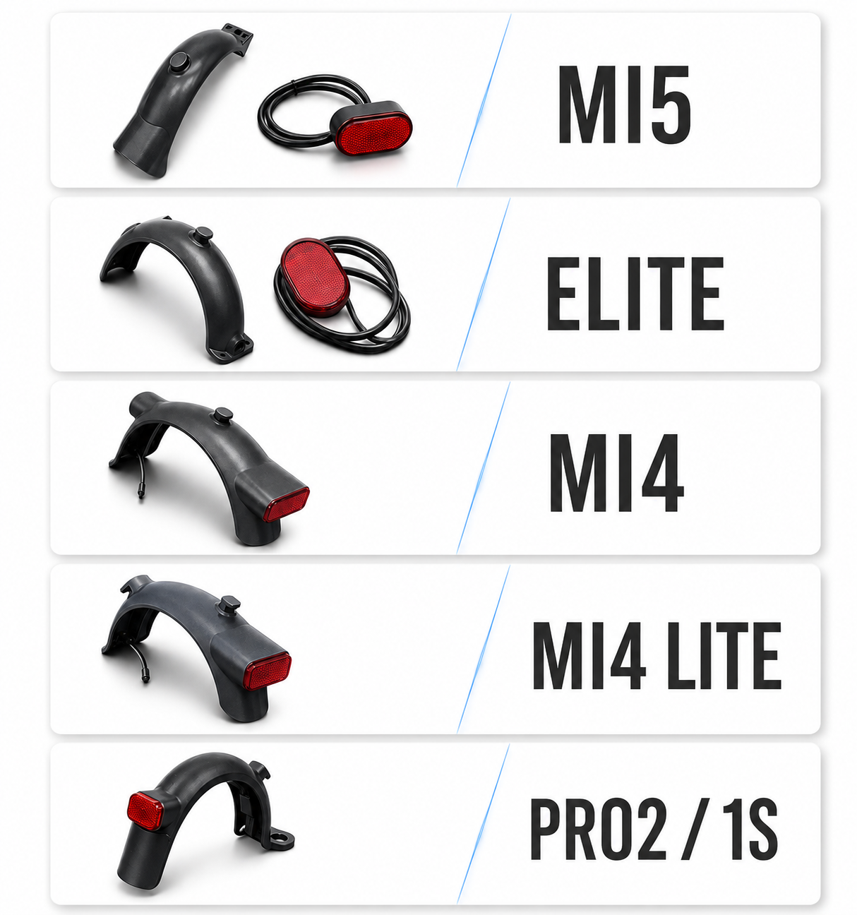Zadnji blatobran set za Xiaomi 5, 4, 4 Lite, Elite, Pro2 i 1S
